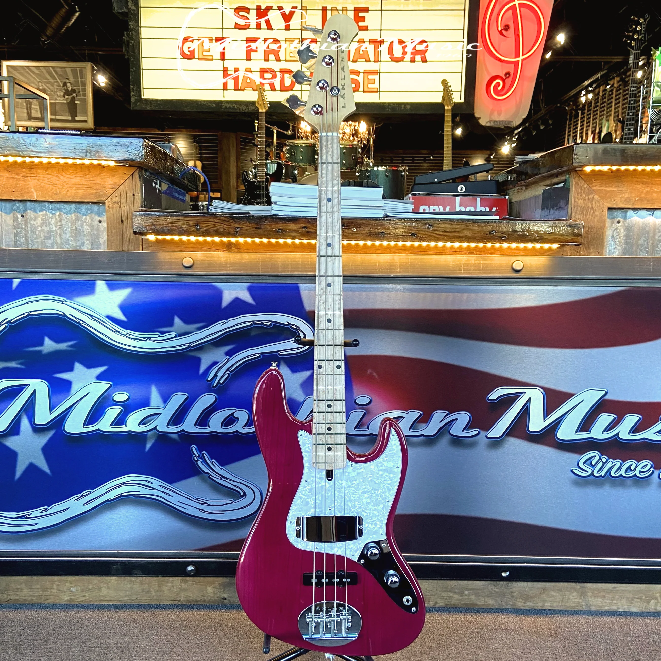 Lakland USA 44-60 - Vintage J Style 4-String Bass - Transparent Purple Finish w/Case - Image 9