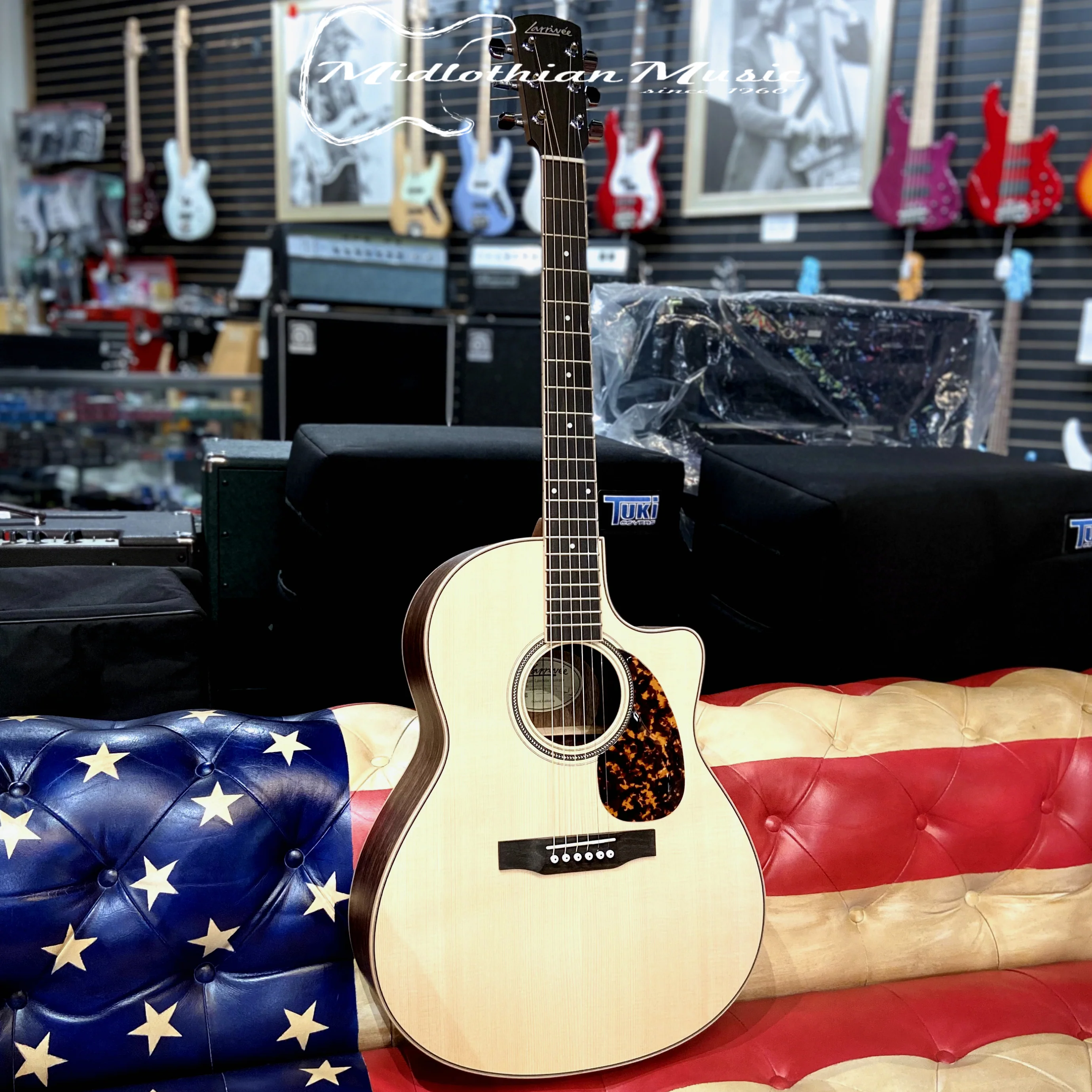 Larrivee - LV-03 Bhilwara/Moon Spruce Top - Acoustic/Electric Guitar w/Case & Element VTC Pickup (136330) - Image 9