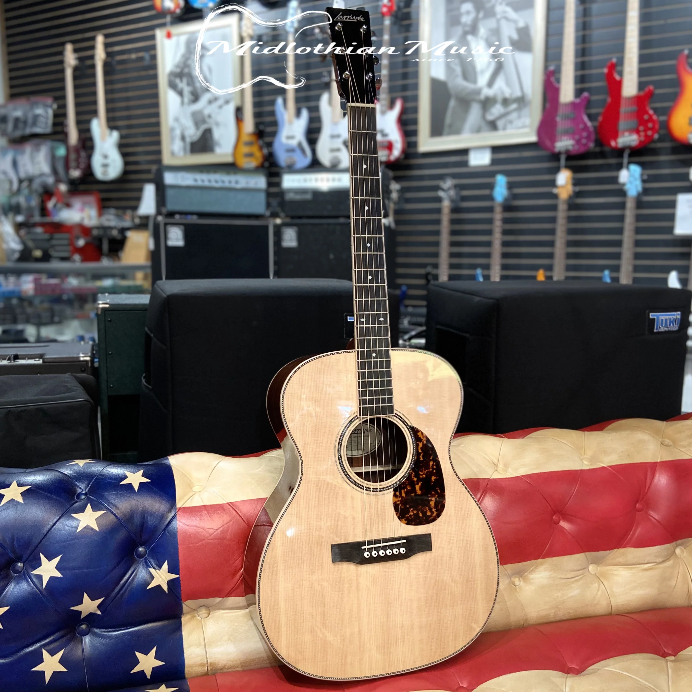 Larrivee OM-44-R - Acoustic/Electric Guitar Rosewood & Bear Claw Spruce Top w/Element VTC Pickup & Case (136642) - Image 9