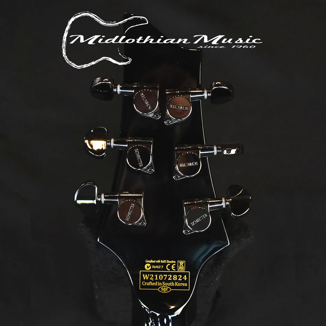 Schecter C-1 Blackjack Electric Guitar - Gloss Black Finish - Image 8