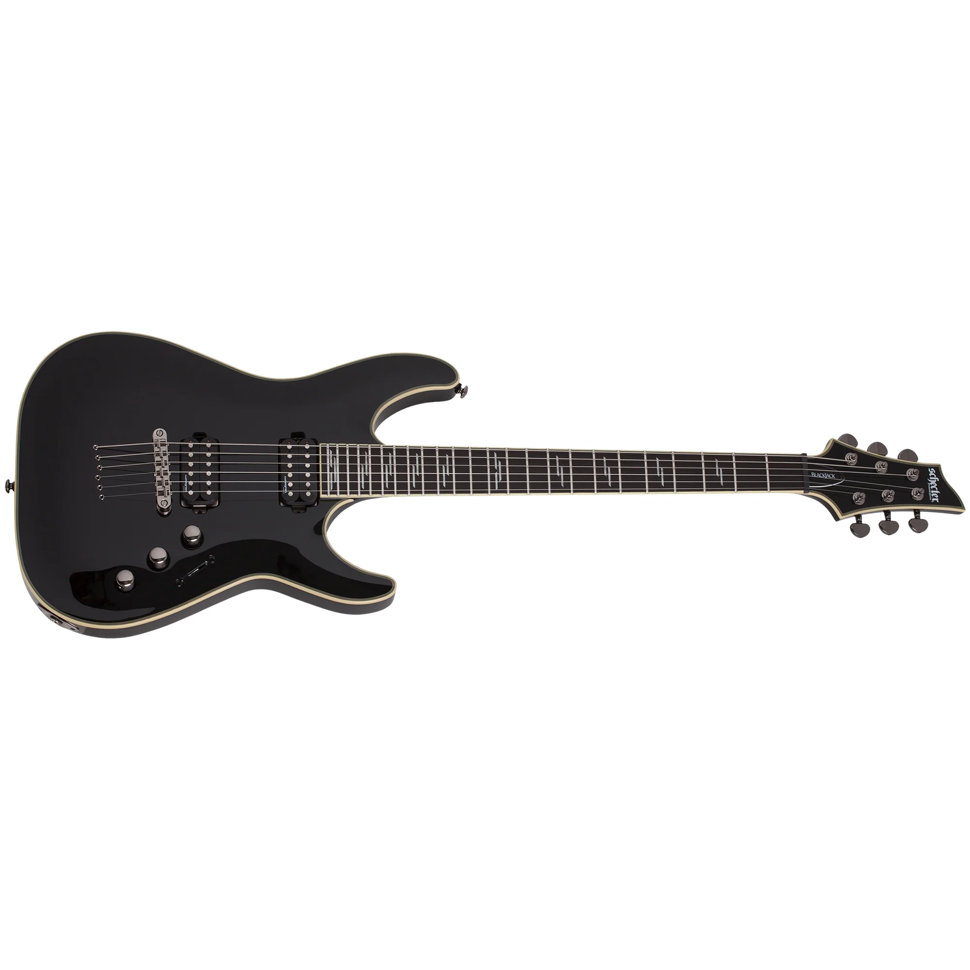 Schecter C-1 Blackjack Electric Guitar - Gloss Black Finish - Image 9
