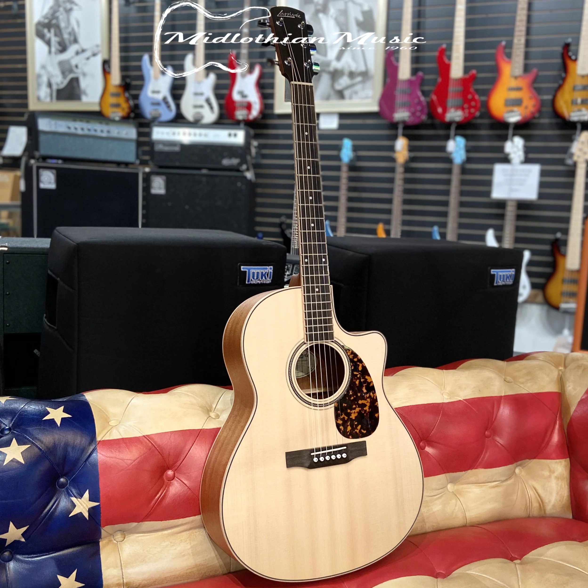 Larrivee - LV-03 Bhilwara/Moon Spruce Top - Acoustic/Electric Guitar w/Case & Element VTC Pickup (136871) - Image 9